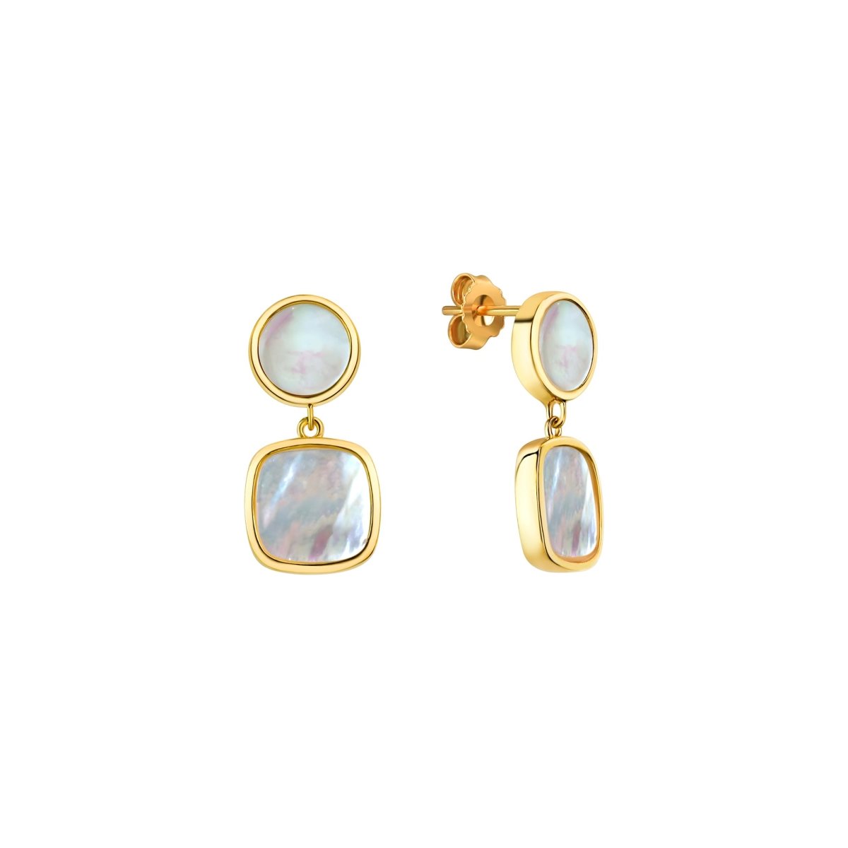 Ohrstecker 925 Sterling Silber vergoldet Perlmutt schwarz - Avrum