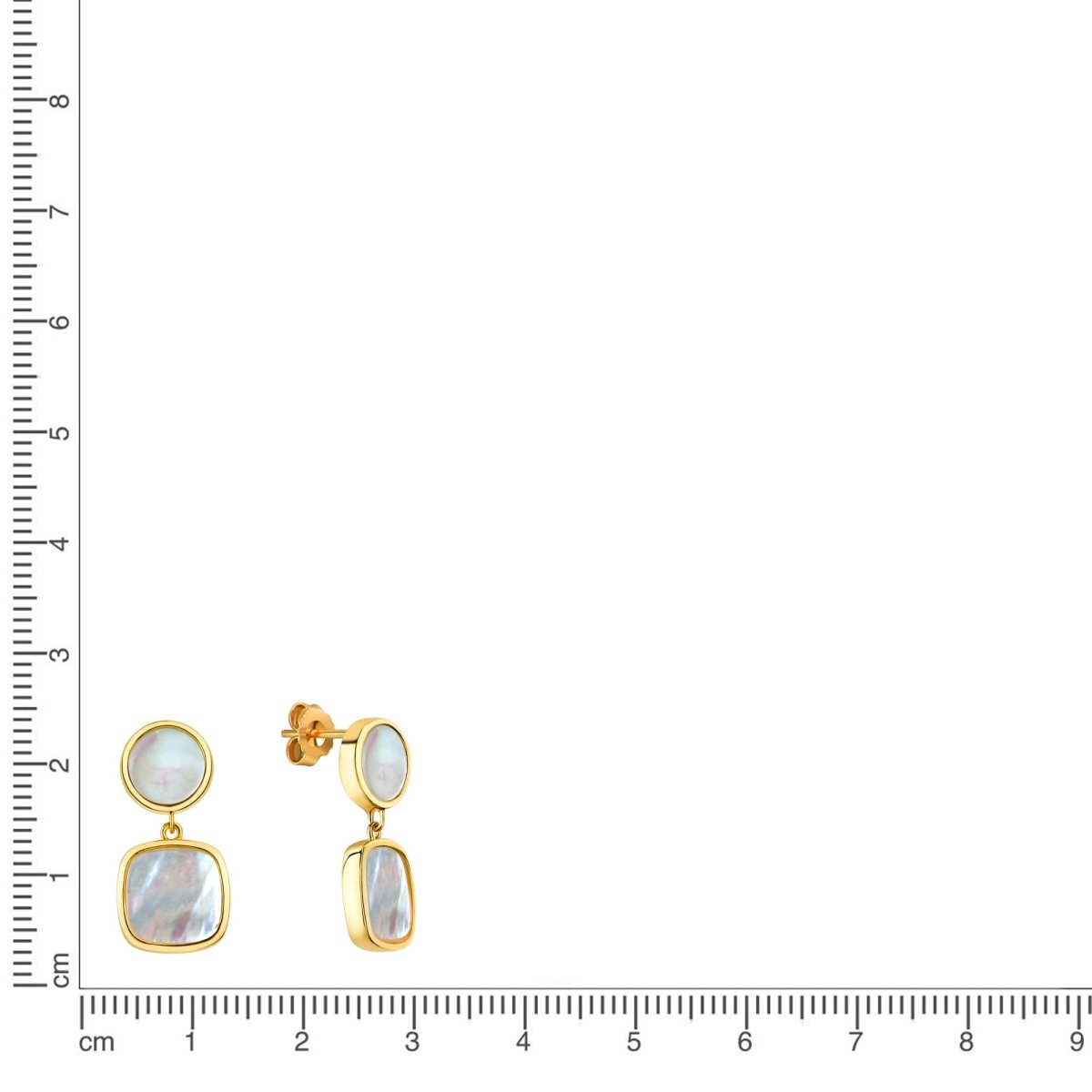 Ohrstecker 925 Sterling Silber vergoldet Perlmutt schwarz - Avrum