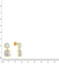 Ohrstecker 925 Sterling Silber vergoldet Perlmutt schwarz - Avrum