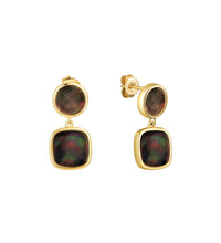 Ohrstecker 925 Sterling Silber vergoldet Perlmutt schwarz - Avrum