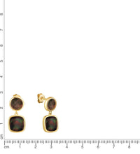 Ohrstecker 925 Sterling Silber vergoldet Perlmutt schwarz - Avrum