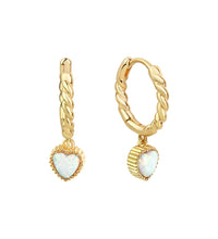 Creolen 925 Sterling Silber rhodiniert synth. Opal - Avrum