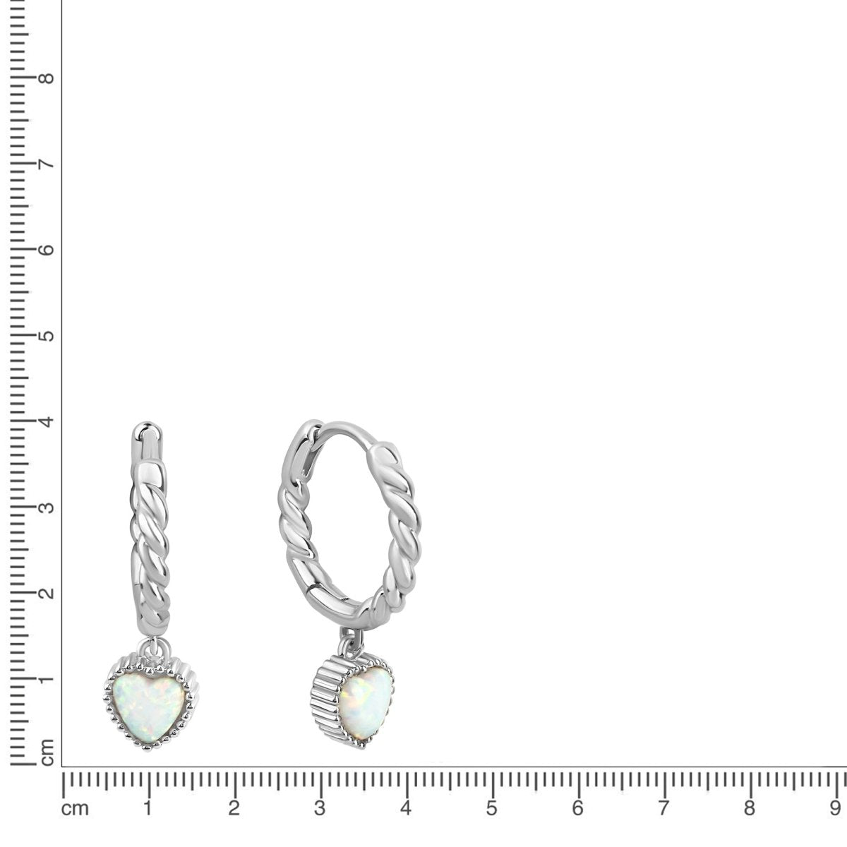 Creolen 925 Sterling Silber rhodiniert synth. Opal - Avrum