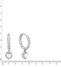 Creolen 925 Sterling Silber rhodiniert synth. Opal - Avrum