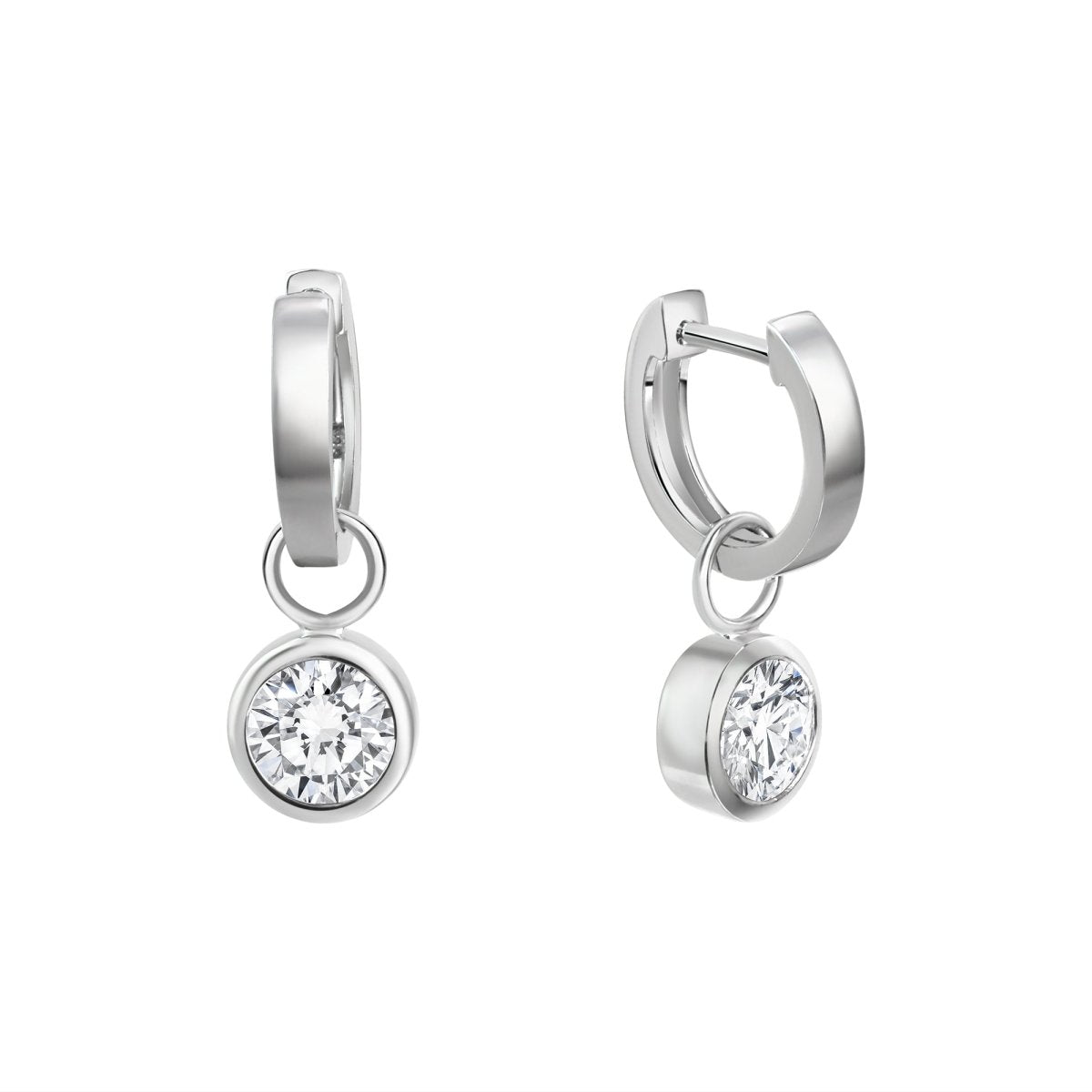 Ohrringe Silber 925 vergoldet mit weißen Zirkonia - Steinen - Avrum