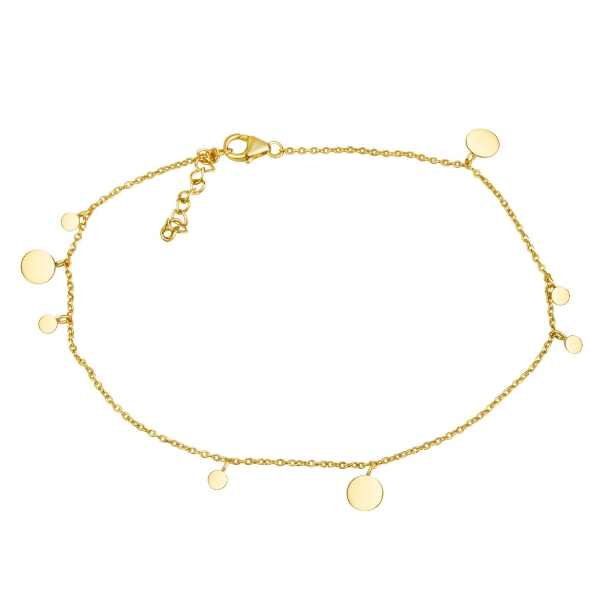 Fusskette 925 Sterling Silber vergoldet Plättchen - Avrum