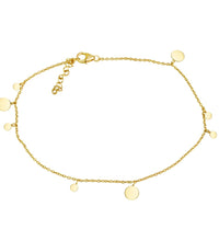 Fusskette 925 Sterling Silber vergoldet Plättchen - Avrum