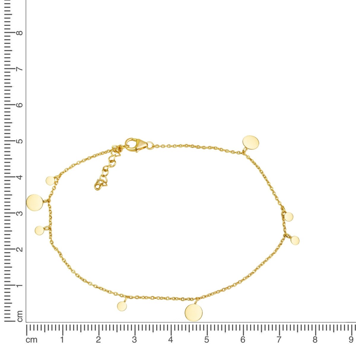 Fusskette 925 Sterling Silber vergoldet Plättchen - Avrum