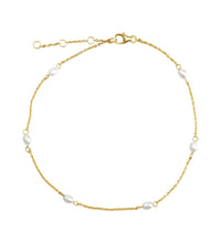 Fusskette 925 Sterling Silber vergoldet Perlen - Avrum