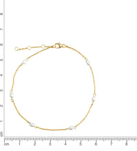 Fusskette 925 Sterling Silber vergoldet Perlen - Avrum