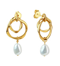 Ohrstecker 925 Sterling Silber vergoldet Süßwasserperle - Avrum