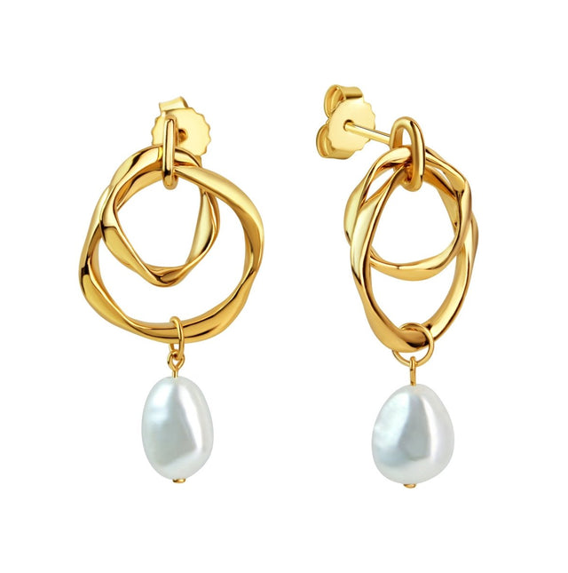 Ohrstecker 925 Sterling Silber vergoldet Süßwasserperle - Avrum