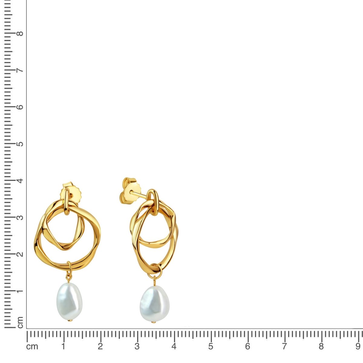 Ohrstecker 925 Sterling Silber vergoldet Süßwasserperle - Avrum