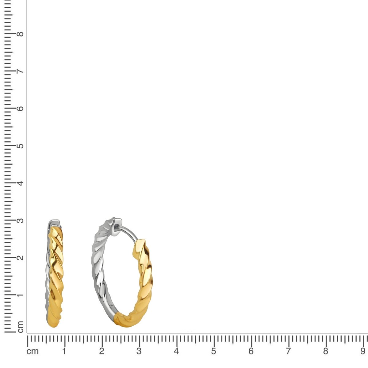 Creolen 925 Sterling Silber rhodiniert und vergoldet - Avrum