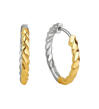 Creolen 925 Sterling Silber rhodiniert und vergoldet - Avrum