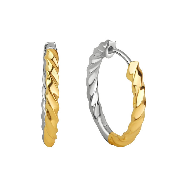 Creolen 925 Sterling Silber rhodiniert und vergoldet - Avrum
