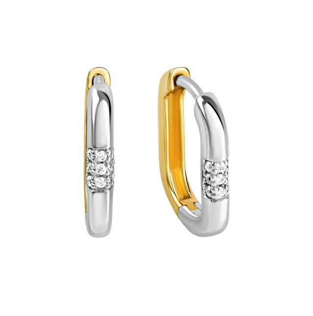 Creolen 925 Sterling Silber rhodiniert und vergoldet Zirkonia - Avrum