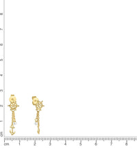 Ohrhänger 925 Sterling Silber vergoldet Anker und Rad mit Zirkonia - Avrum