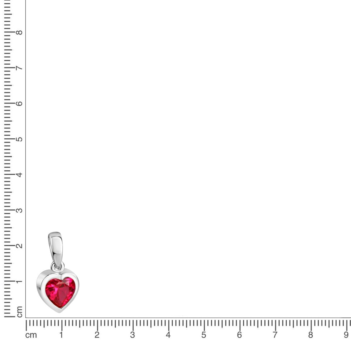Anhänger 925 Sterling Silber rhodiniert synth. Rubin - Avrum
