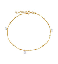 Fußkette 925 Silber rhodiniert Zirkonia weiß - Avrum