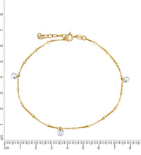 Fußkette 925 Silber rhodiniert Zirkonia weiß - Avrum