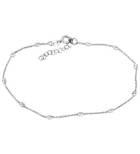 Fusskette 925 Sterling Silber rhodiniert mit Walzen - Avrum