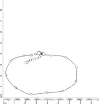 Fusskette 925 Sterling Silber rhodiniert mit Walzen - Avrum