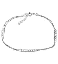 Fusskette 925 Sterling Silber rhodiniert 2.rhg. - Avrum