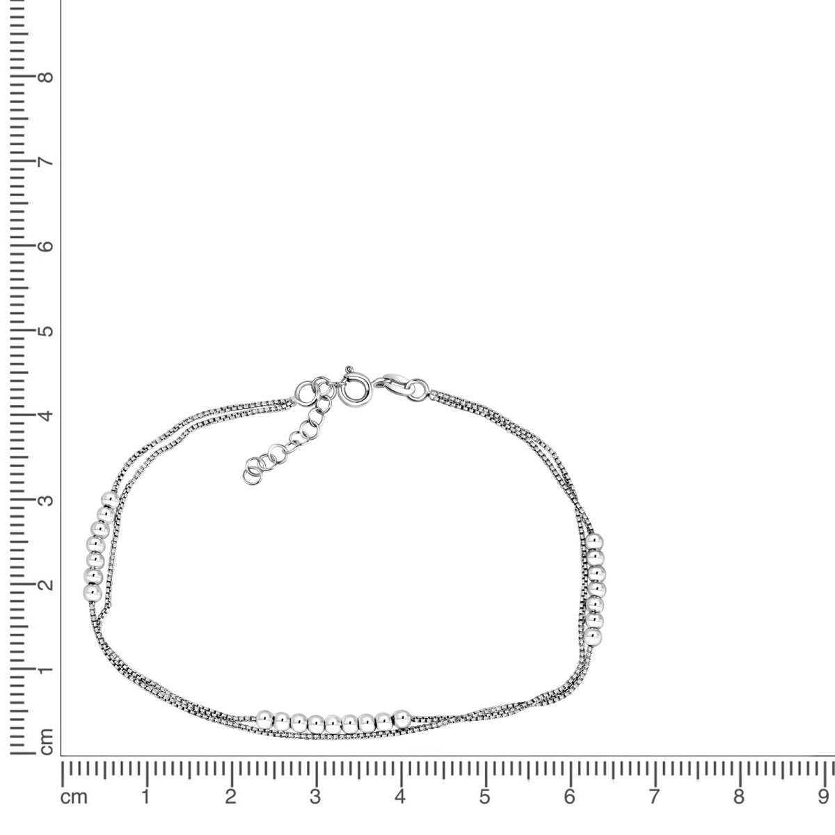 Fusskette 925 Sterling Silber rhodiniert 2.rhg. - Avrum