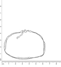 Fusskette 925 Sterling Silber rhodiniert 2.rhg. - Avrum