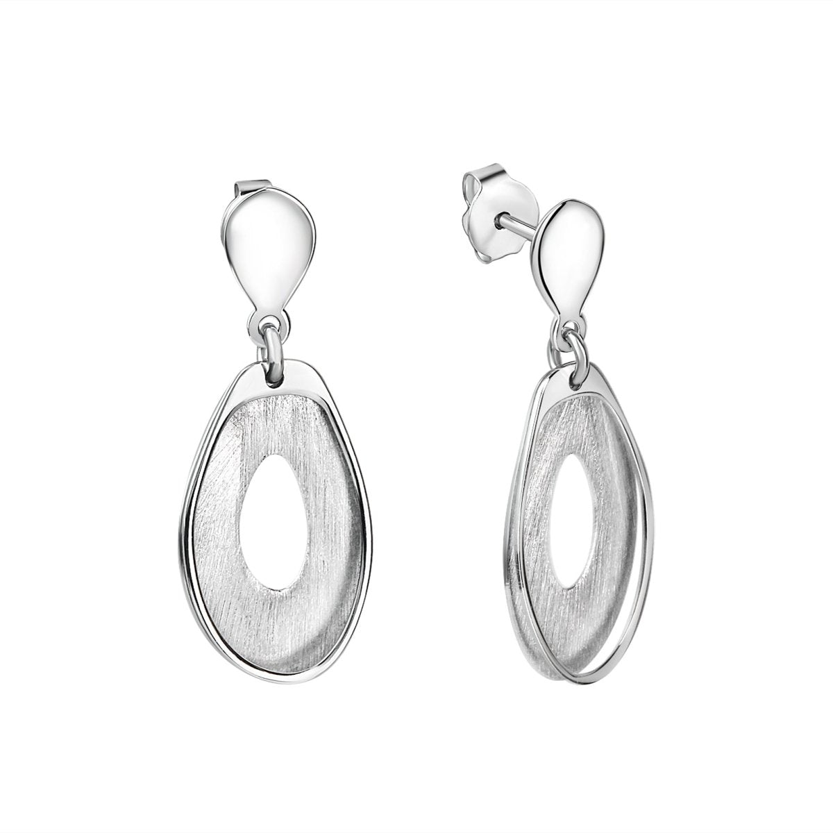 Ohrhänger 925 Sterling Silber rhodiniert glanz/matt - Avrum