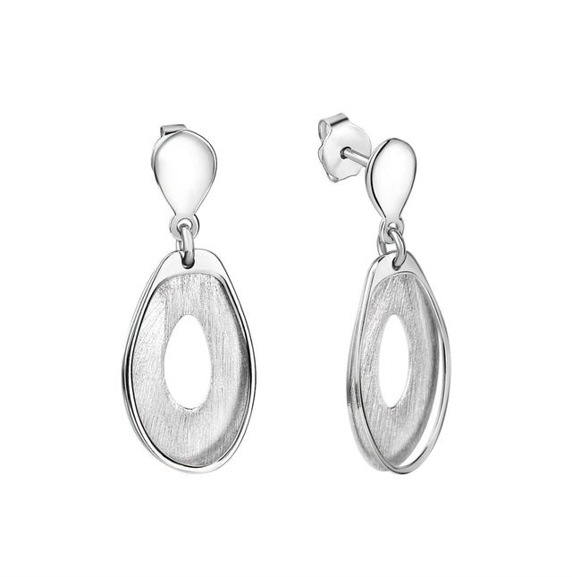 Ohrhänger 925 Sterling Silber rhodiniert glanz/matt - Avrum