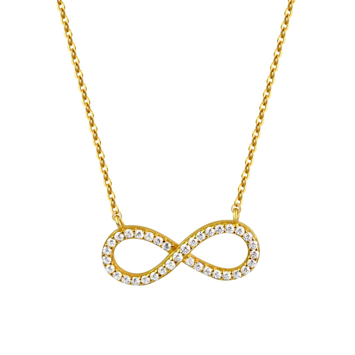 Collier 925 Sterling Silber rhodiniert Infinity mit Zirkonia - Avrum
