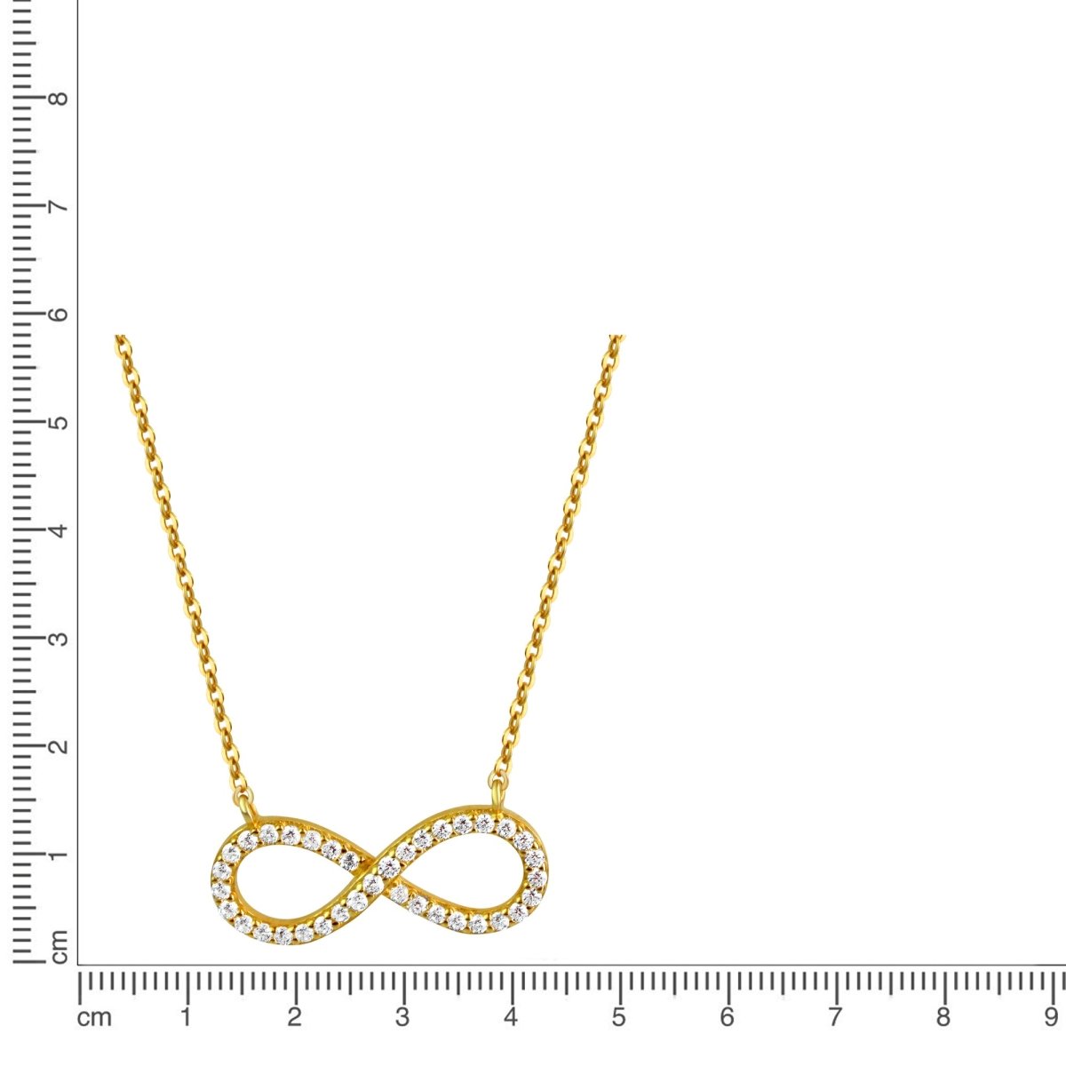 Collier 925 Sterling Silber rhodiniert Infinity mit Zirkonia - Avrum