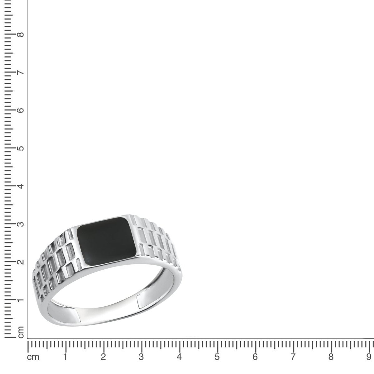 Ring 925 Sterling Silber rhodiniert Lack schwarz - Avrum