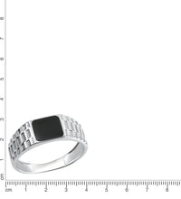 Ring 925 Sterling Silber rhodiniert Lack schwarz - Avrum