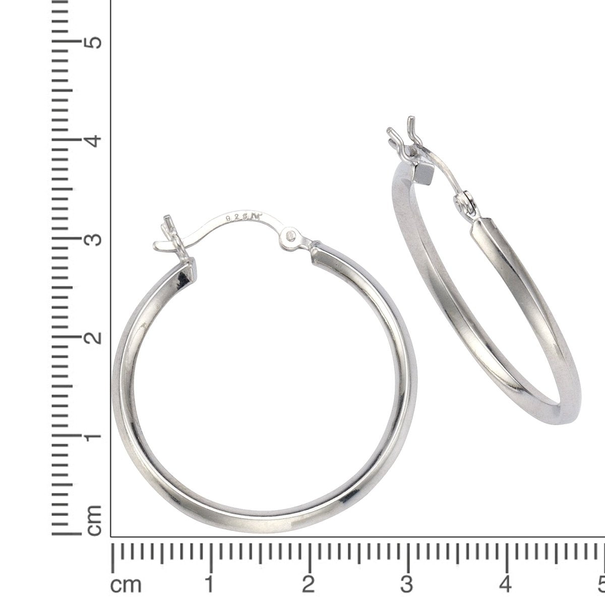 Creolen 925 Sterling Silber rhodiniert Ř 30mm - Avrum