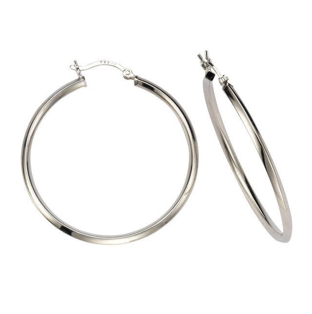 Creolen 925 Sterling Silber rhodiniert Ř 40mm - Avrum