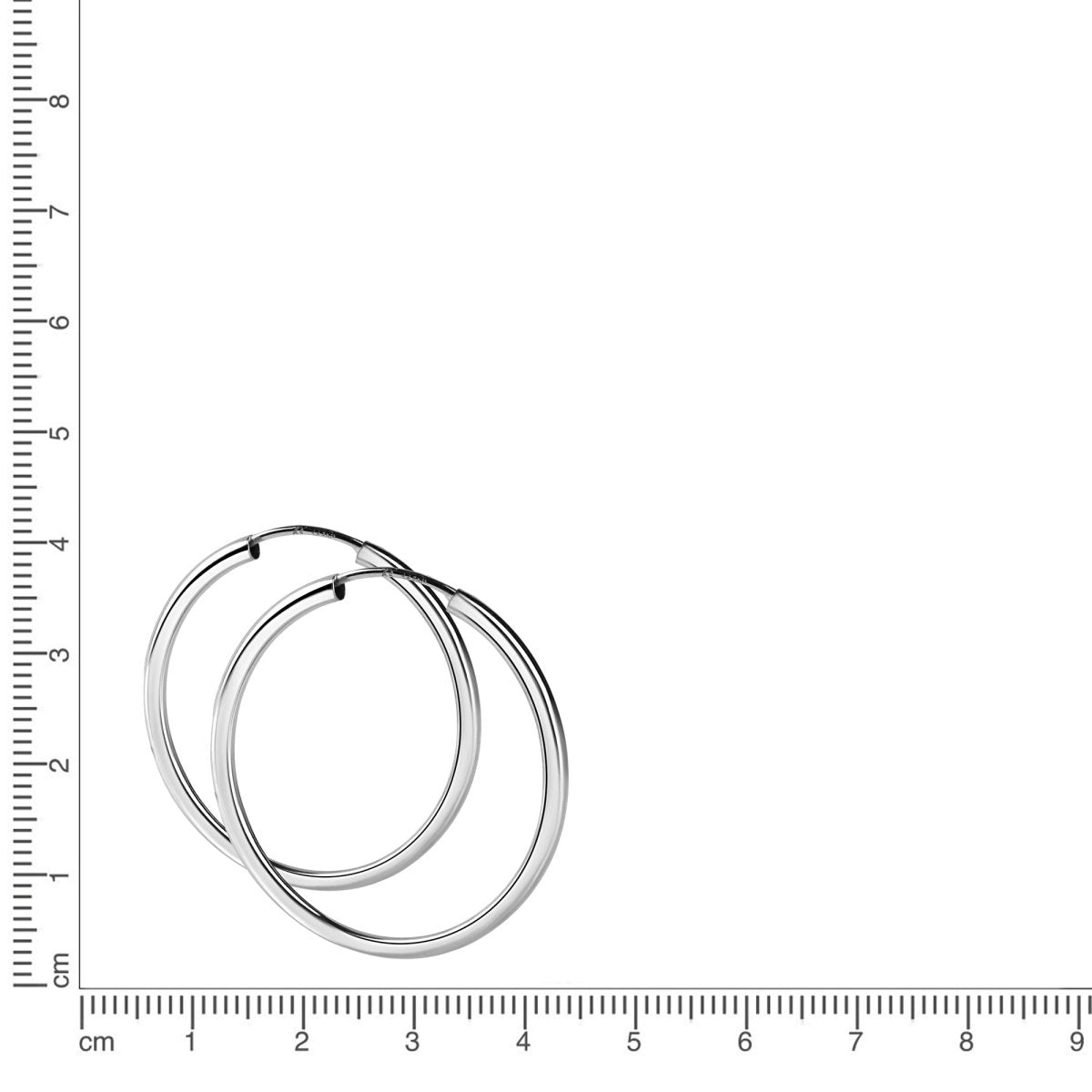 Creolen 925 Sterling Silber rhodiniert 50mm - Avrum