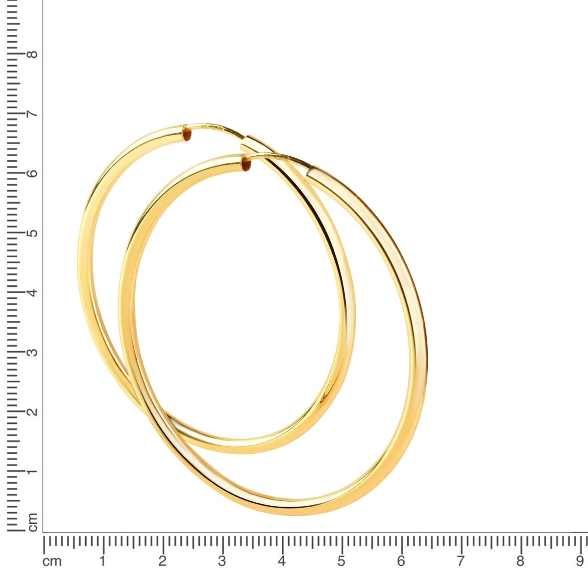 Creolen 925 Sterling Silber rhodiniert 60mm - Avrum