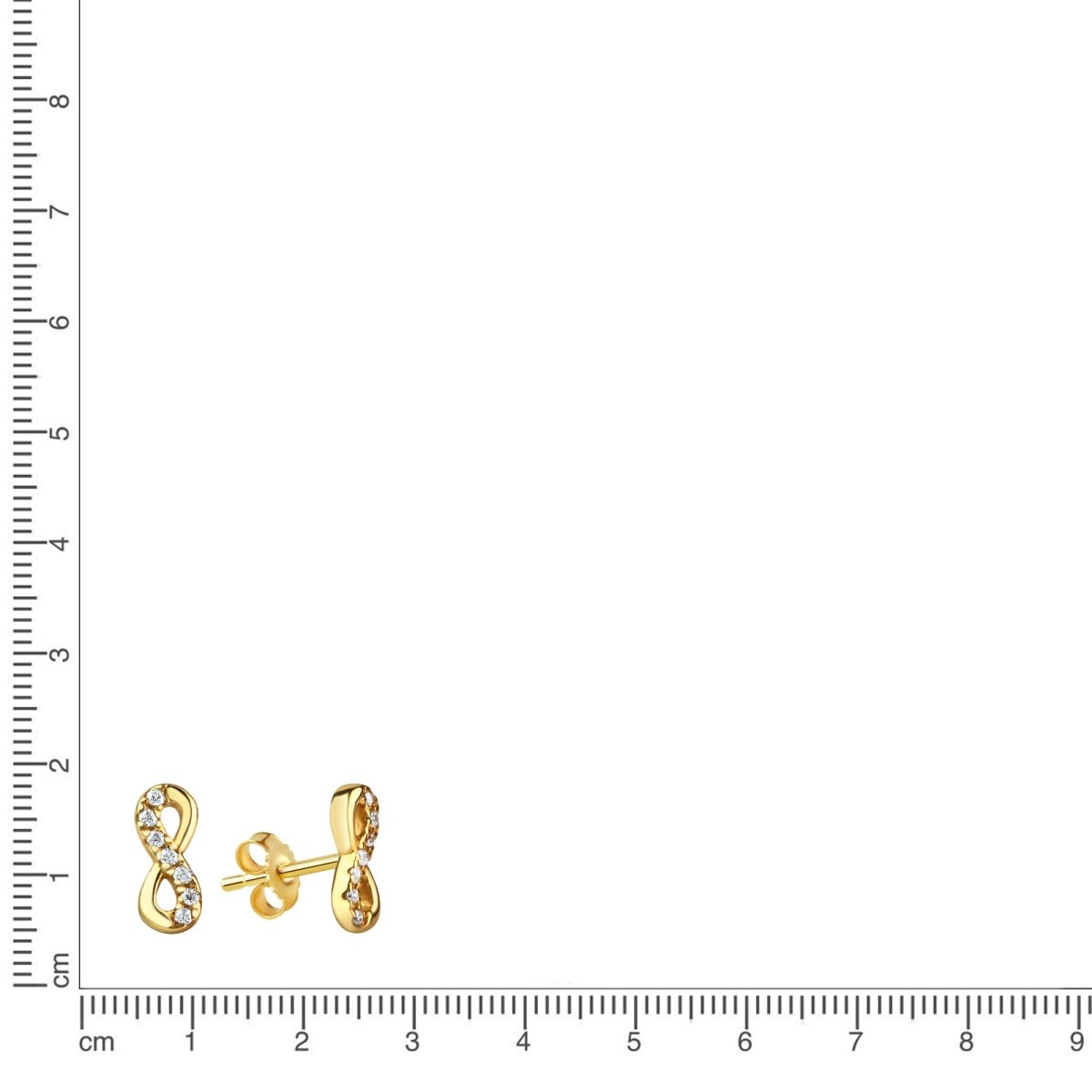 Ohrstecker 925 Sterling Silber rhodiniert Infinity Zirkonia - Avrum