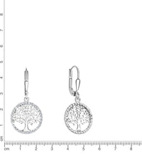 Ohrhänger 925 Sterling Silber rhodiniert Lebensbaum Zirkonia - Avrum