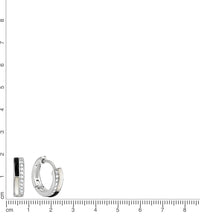 Creolen 925 Sterling Silber rhodiniert Perlmutt Onyx Zirkonia - Avrum