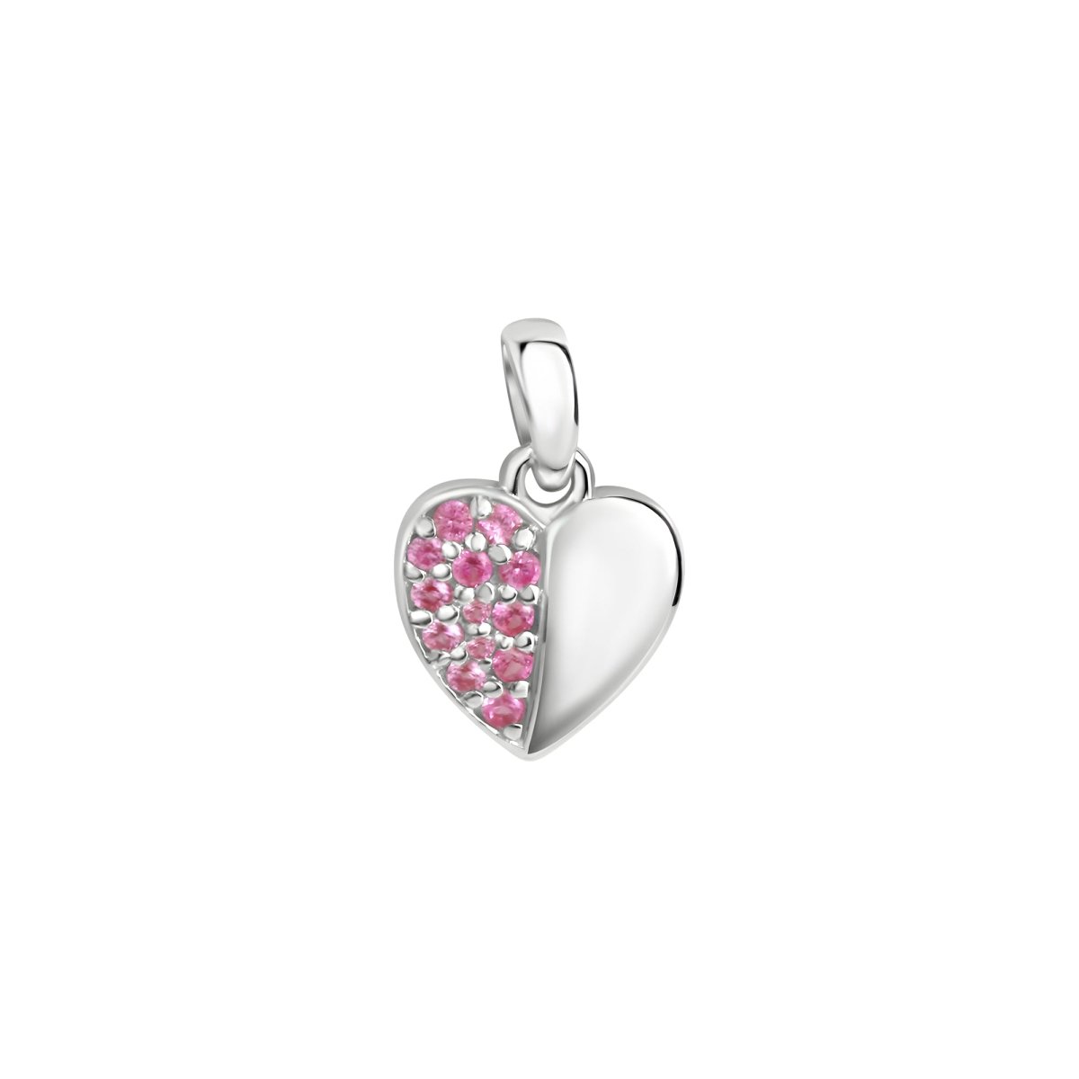 Anhänger 925 Sterling Silber rhodiniert Herz pink Zirkonia - Avrum