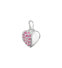 Anhänger 925 Sterling Silber rhodiniert Herz pink Zirkonia - Avrum