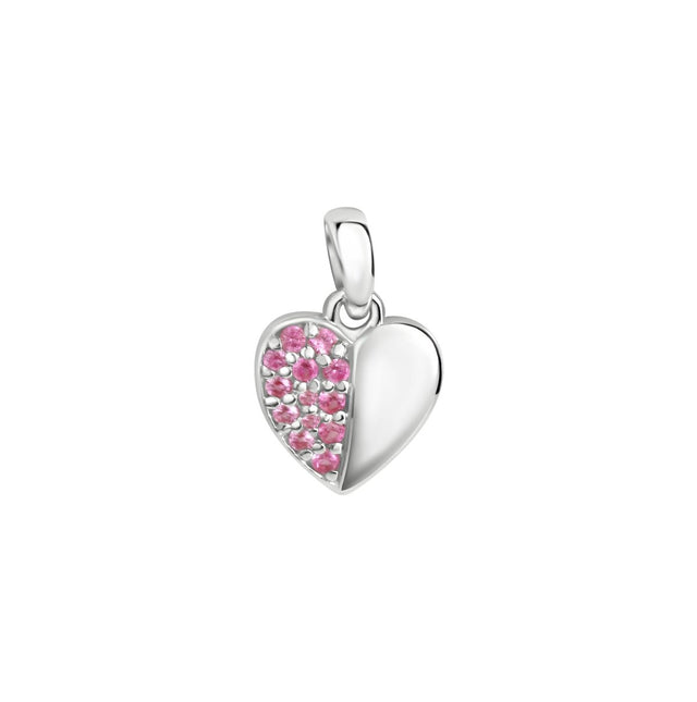 Anhänger 925 Sterling Silber rhodiniert Herz pink Zirkonia - Avrum