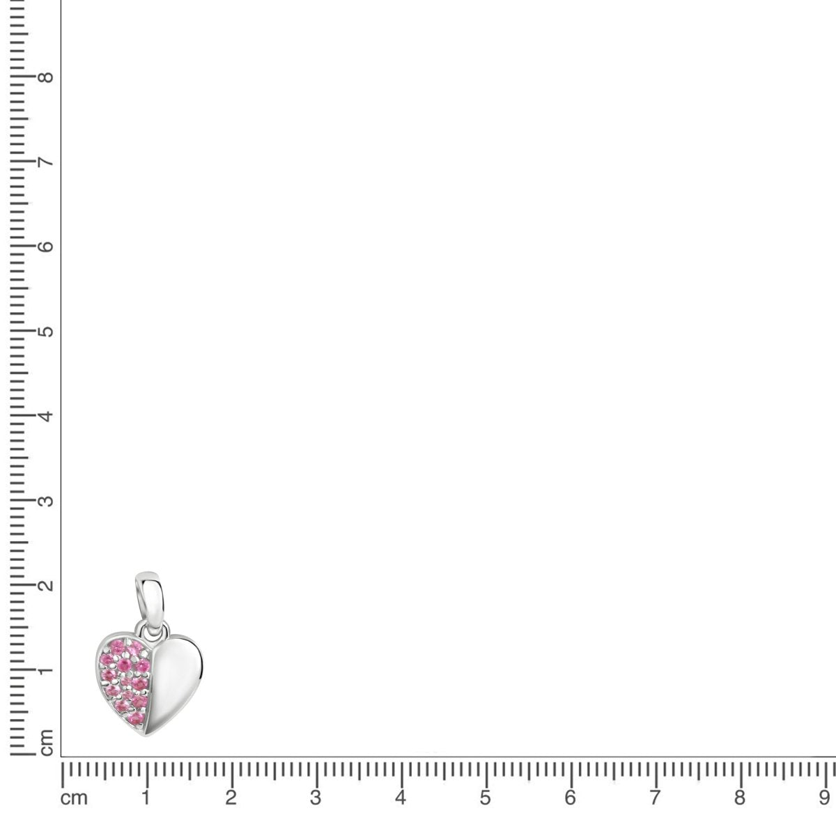 Anhänger 925 Sterling Silber rhodiniert Herz pink Zirkonia - Avrum