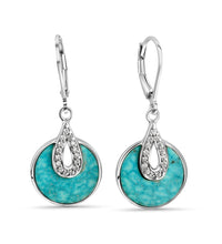 Ohrhänger 925 Sterling Silber rhodiniert Türkis - Avrum