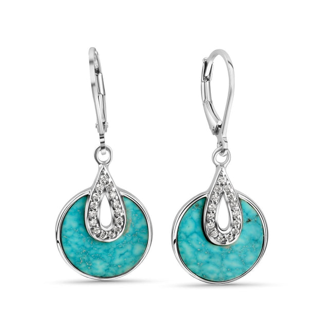 Ohrhänger 925 Sterling Silber rhodiniert Türkis - Avrum