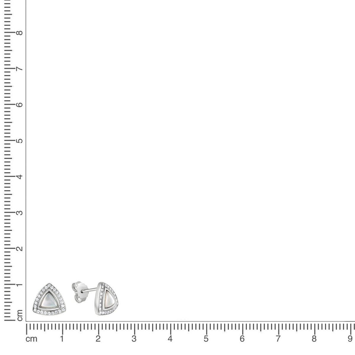 Ohrstecker 925 Sterling Silber rhodiniert Perlmutt und Zirkonia - Avrum